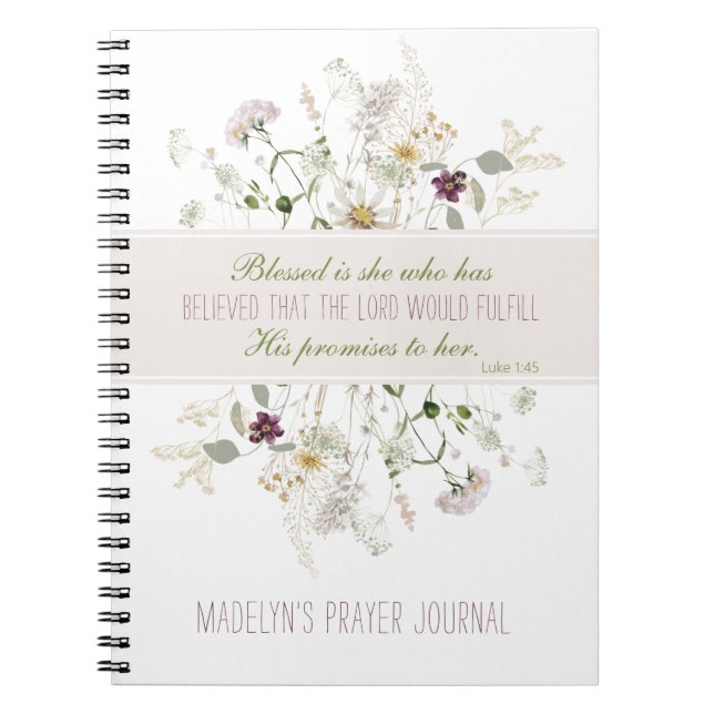 Luc 1:45 Béni est son journal de prière Fleur sauv (Devant)