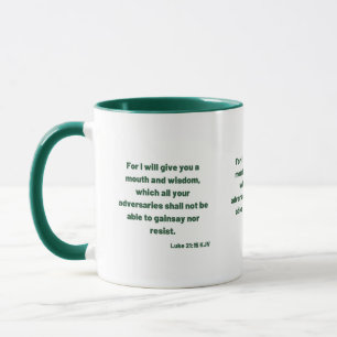 Luc 21:15 KJV Bible Verse Mug à deux tons