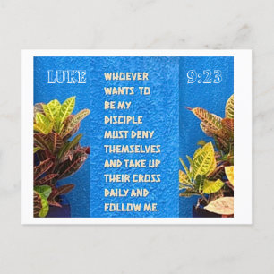 Luc 9:23 Carte postale Écriture