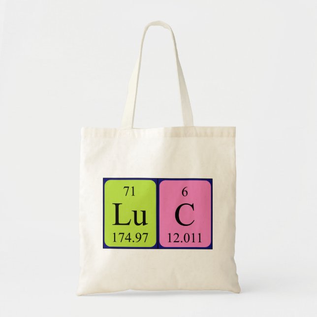 Luc periodic table name tote bag (Front)