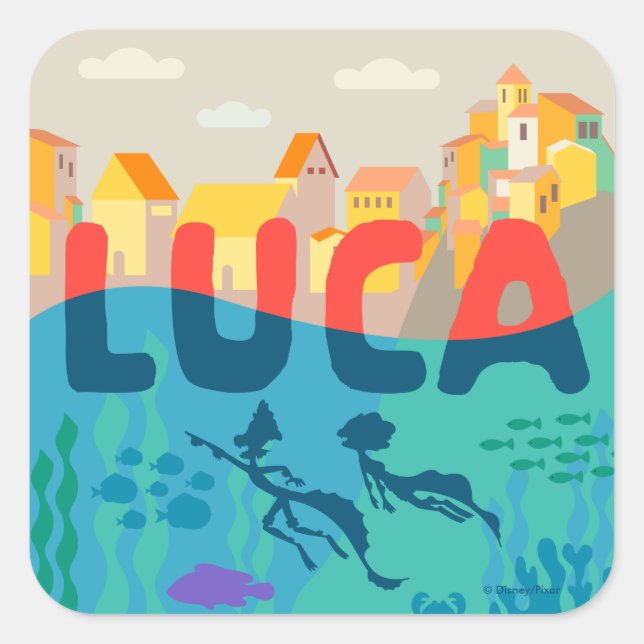 Luca | Above and Below with Alberto & Luca Square Sticker (Front)