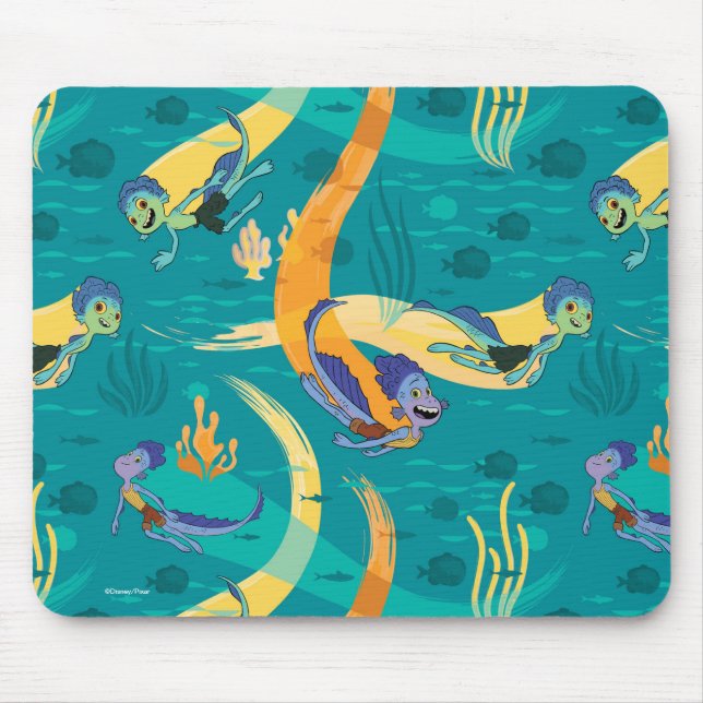 Luca | Alberto & Luca Swim With Fish Pattern Mouse Pad (Front)