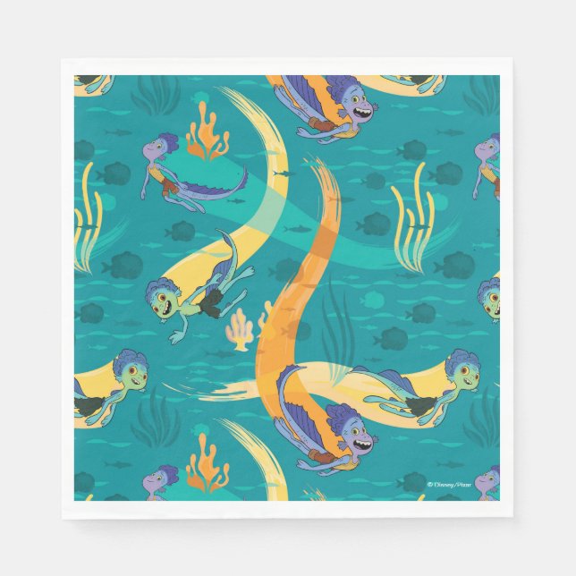Luca | Alberto & Luca Swim With Fish Pattern Napkin (Front)