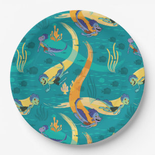Luca   Alberto & Luca Swim With Fish Pattern Paper Plate