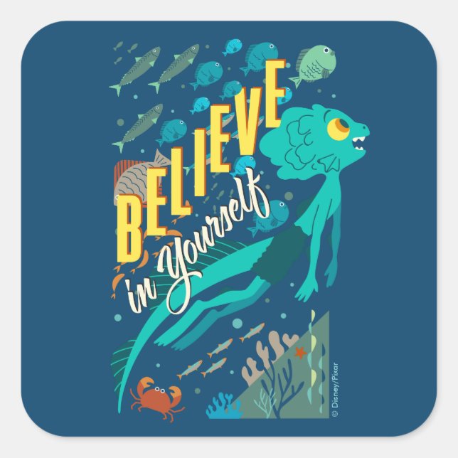 Luca | Believe in Yourself Square Sticker (Front)