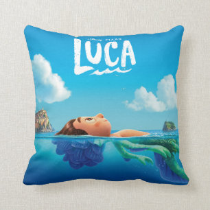 Luca Human & Sea Monster Luca Theatrical Poster Throw Pillow