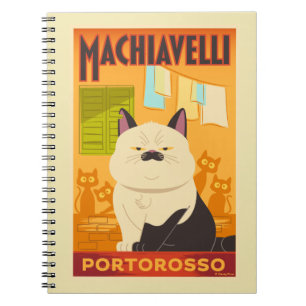 Luca Machiavelli Cat Illustration Notebook