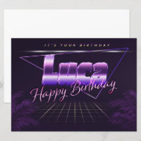 Luca Name First Name pura retro card Birthday