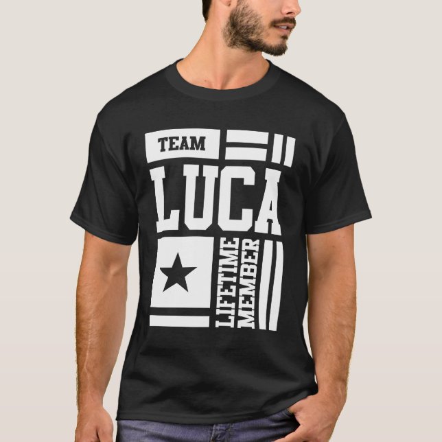 Luca Personalized Name Birthday Gift T-Shirt (Front)