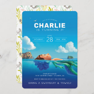 Luca Pool Swim Party Birthday  Invitation