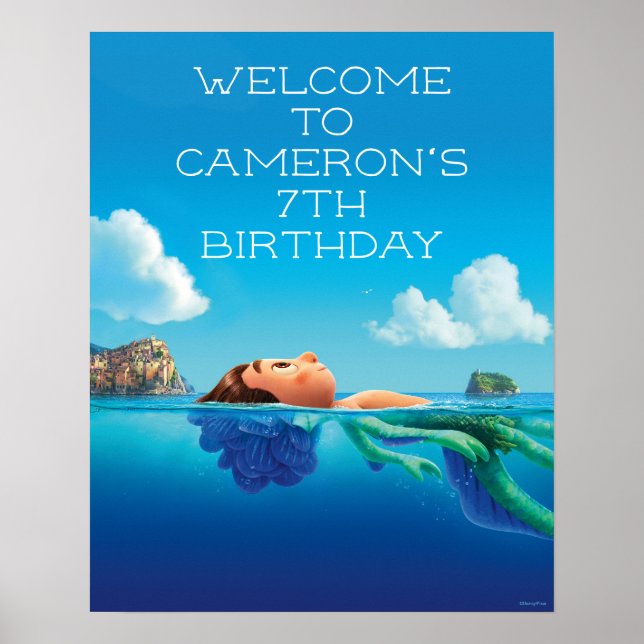 Luca Pool Swim Party Birthday Welcome Sign (Front)