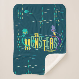 Luca Sea Monsters Comin' Through! Sherpa Blanket