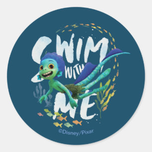 Luca   Swim With Me Classic Round Sticker