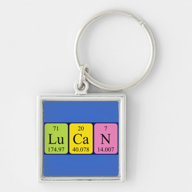 Lucan periodic table name keyring (Front)