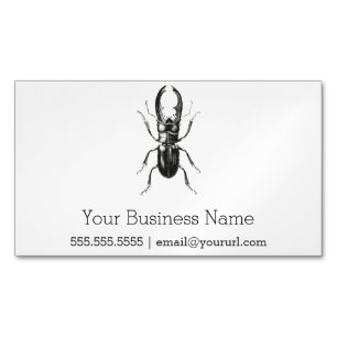 Lucanus Metallicus Beetle Magnetic Business Card