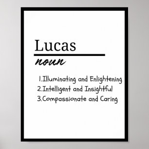 Lucas, Boy Personalized Name Definition Poster