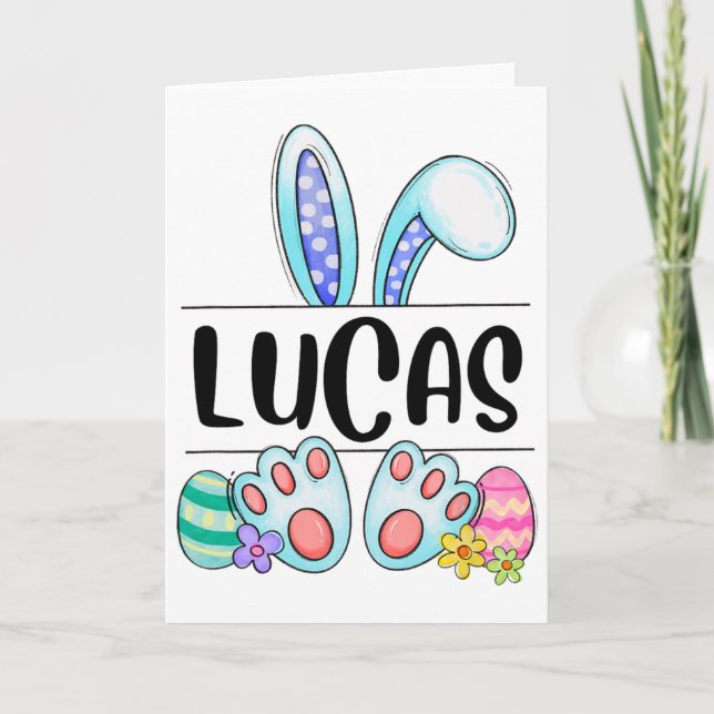 Lucas Easter Bunny  Card (Front)