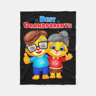 Lucas Family _ Grandma And Grandpa, The Best Grand Fleece Blanket