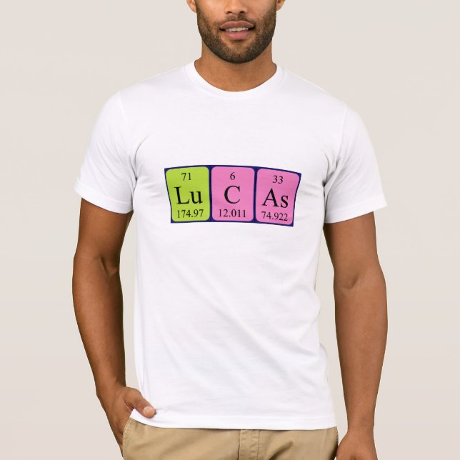 Lucas periodic table name shirt (Front)