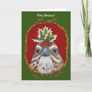 Lucas the song sparrow Christmas card