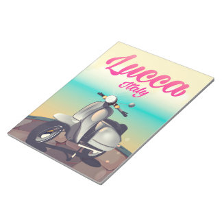 Lucca Italy Scooter travel poster print. Notepad