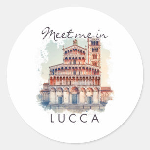 Lucca Italy Traveling Lover Trip Adventure Meet Me Classic Round Sticker