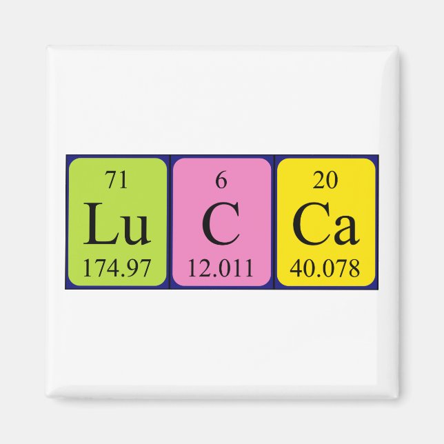 Lucca periodic table name magnet (Front)