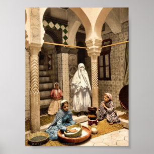 Luce Ben Aben, Moorish women preparing couscous, A Poster