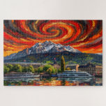 Lucerne Alpine: Gallery Edition Solar Vortex Jigsaw Puzzle<br><div class="desc">Conquer the peaks from your dinner table. This Gallery Edition puzzle transports you to the heart of Switzerland, where a majestic Alpine sunrise meets the energy of the Solar Vortex. With 1, 014 pieces, this work of Digital Modern Impressionism offers a sophisticated "Digital Detox" for the solo explorer or a...</div>