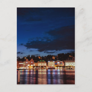 Lucerne by night postcard