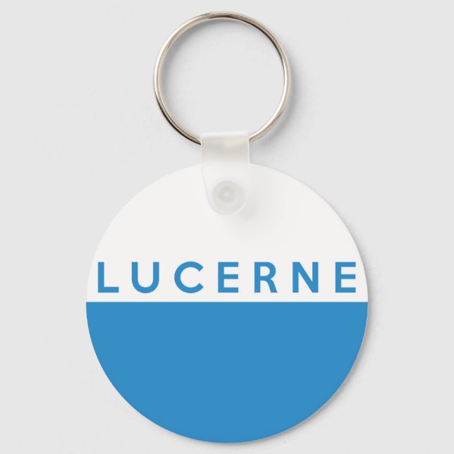 lucerne province Switzerland swiss flag text name Keychain (Front)