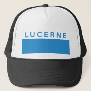 lucerne province Switzerland swiss flag text name Trucker Hat