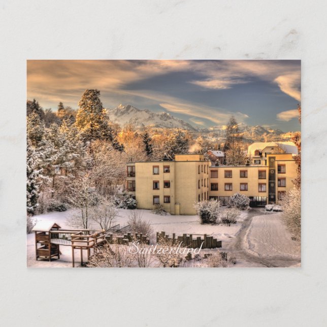 Lucerne Switzerland Mount Pilatus HDR Photography Postcard (Front)