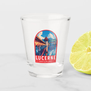 Lucerne Switzerland Travel Art Vintage Shot Glass