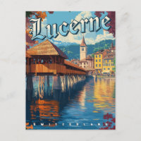 Lucerne Switzerland Vintage Travel 
