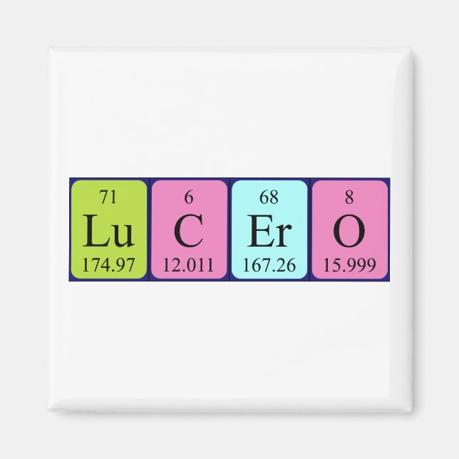 Lucero periodic table name magnet (Front)