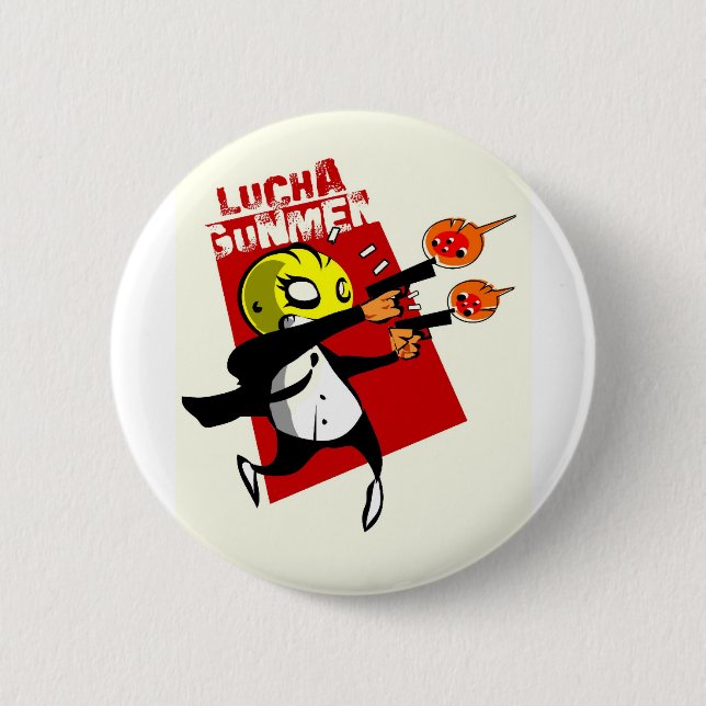 Lucha Gunmen 2 Inch Round Button (Front)