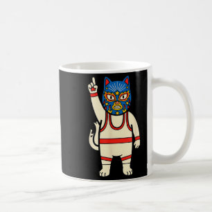 Lucha Libre Cat Wrestling Luchador Funny Retro Coffee Mug