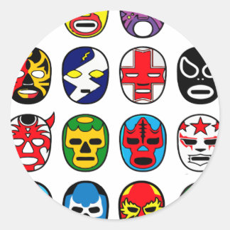 Lucha Libre Luchador Mexican Wrestling Masks Classic Round Sticker