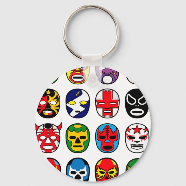 Lucha Libre Luchador Mexican Wrestling Masks Keychain (Front)