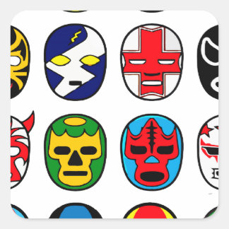 Lucha Libre Luchador Mexican Wrestling Masks Square Sticker