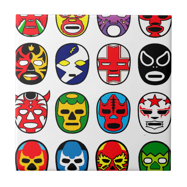 Lucha Libre Luchador Mexican Wrestling Masks Tile Zazzle