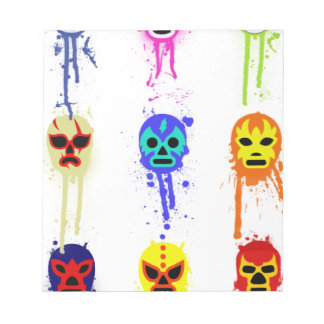Lucha Libre Mask Mexican Wrestling Paint Drip Notepad