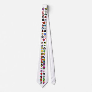 Lucha Libre Masked Wrestlers Masks collage Tie