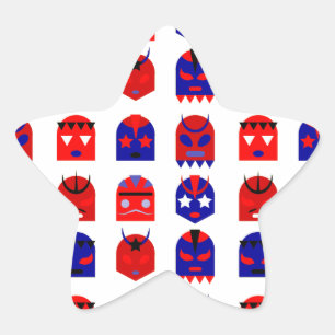 lucha libre masks star sticker
