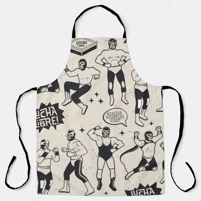 Lucha Libre: Mexican Wrestler pattern Apron (Front)
