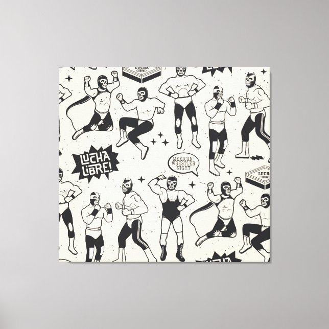 Lucha Libre: Mexican Wrestler pattern Canvas Print (Front)