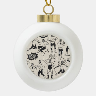 Lucha Libre: Mexican Wrestler pattern Ceramic Ball Christmas Ornament