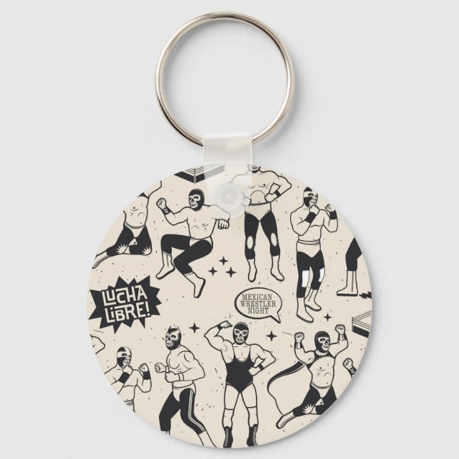 Lucha Libre: Mexican Wrestler pattern Keychain (Front)