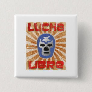 Lucha Libre Mexican Wrestling 2 Inch Square Button